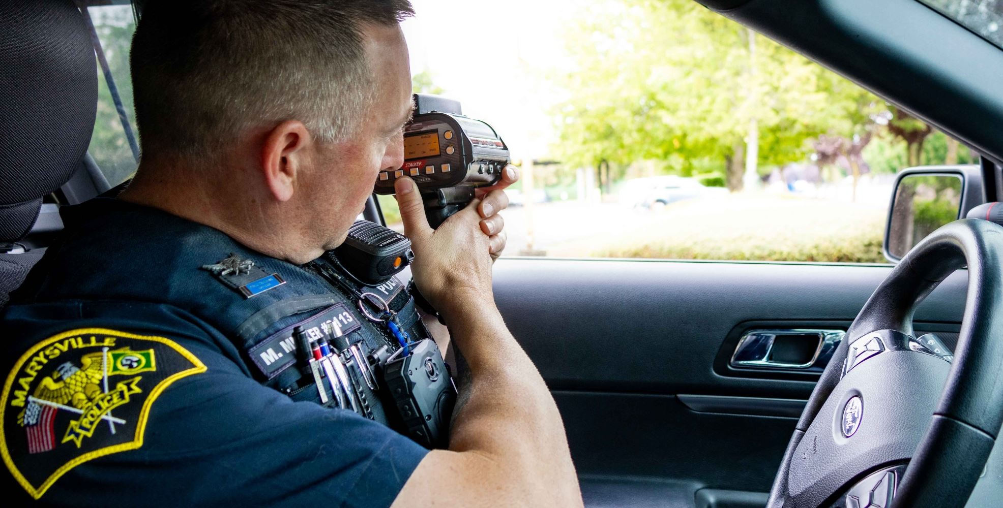 Officer Mishler doing traffic enforcement