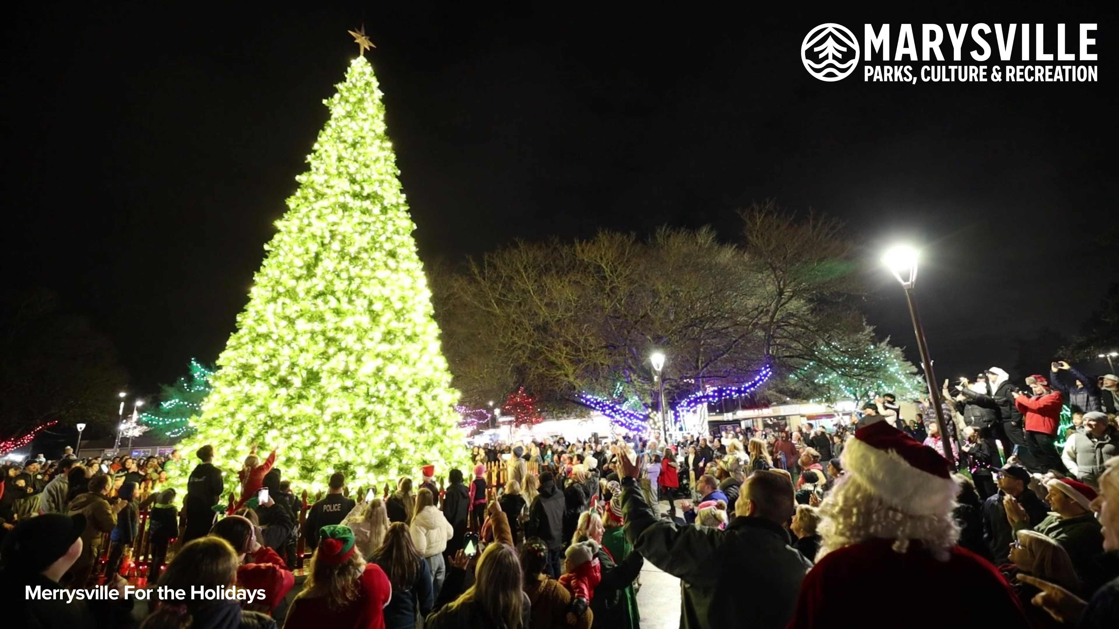 Tree Lighting Ceremony at Comeford Park during Merrysville for the Holidays