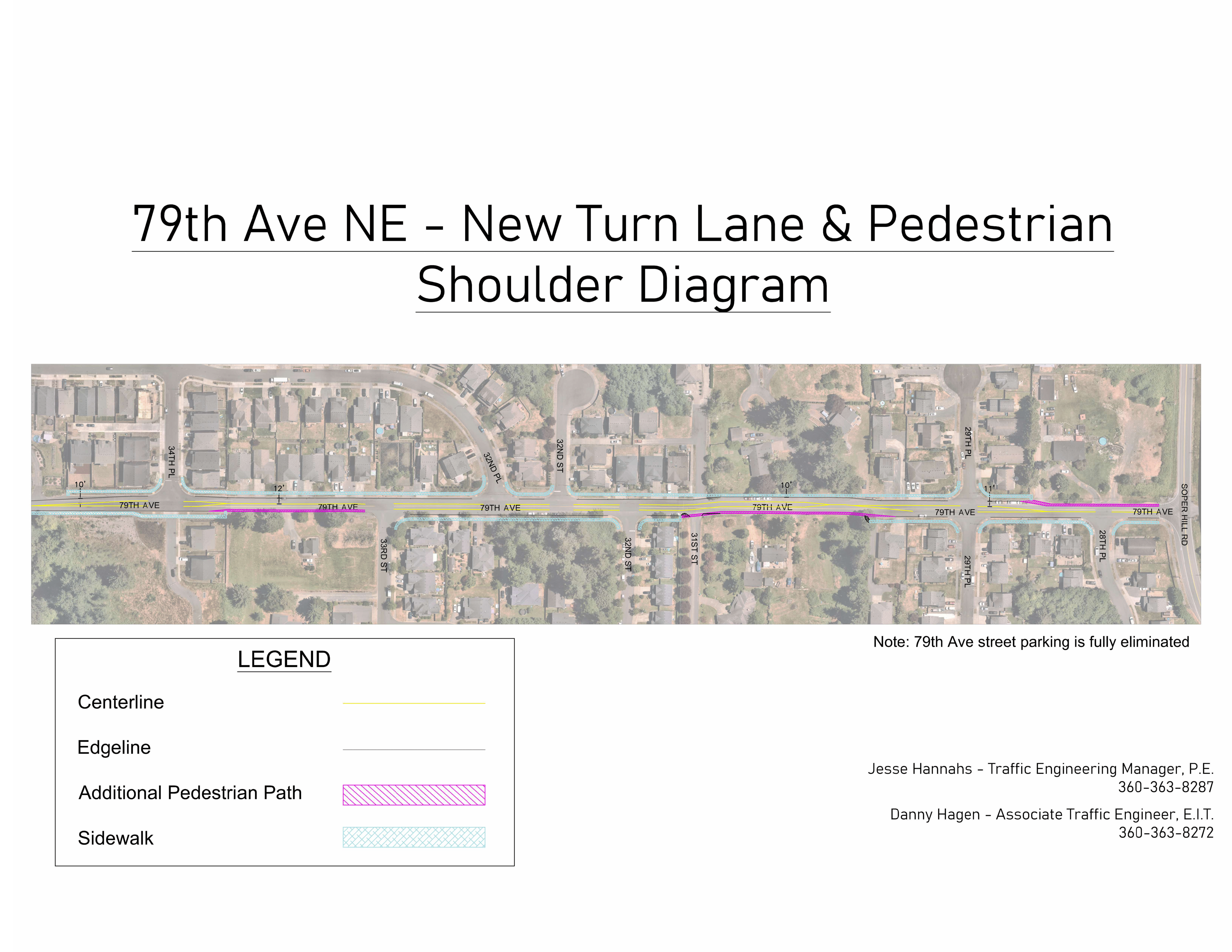 79th Ave Ortho TWLTL w Ped w Pave